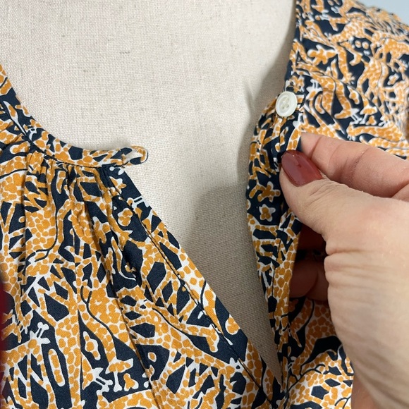 J. Crew x Drake’s London Giraffe Print Bell Sleeve Top size 0 - Picture 7 of 12